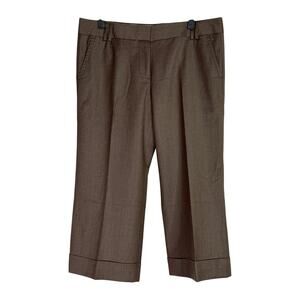 J.Crew Wool Professional Wide Leg Cuffed City Fit Dress Pants Size 8 Grey #3292